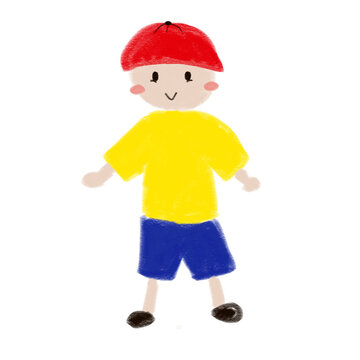 little boy playing football