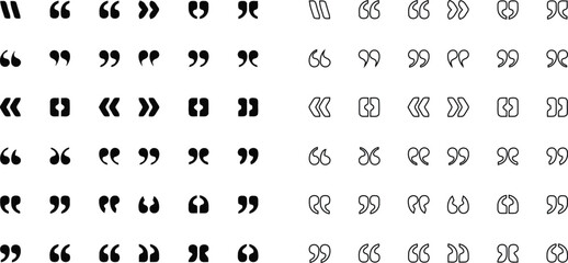 Obraz premium Quotation Mark Icon Mega Bundle Filled Outline Rounded Multiple Styles