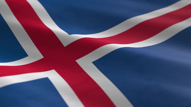 Iceland - waving flag loop
