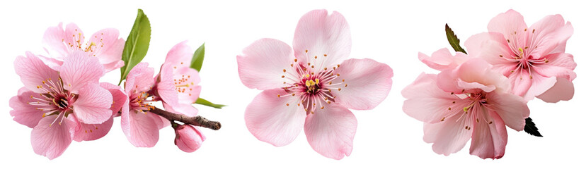 Fototapeta premium PNG Delicate pink cherry blossoms on transparent background