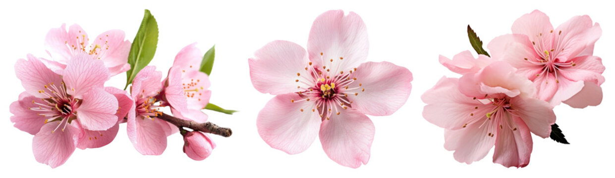 PNG Delicate pink cherry blossoms on transparent background