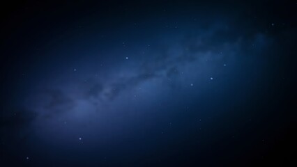 Fototapeta premium Stunning dark blue night sky filled with glowing stars and a faint milky way galaxy nebula cloud