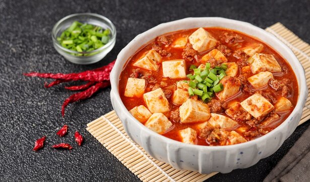 Mapo Tofu or Mapo Doufu is a typical Sichuan dish that is famous for its combination of soft tofu, minced meat and typical spicy spices such as doubanjiang and Sichuan pepper