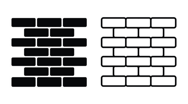 Brick wall pattern with contrasting black and white rectangular shapes
