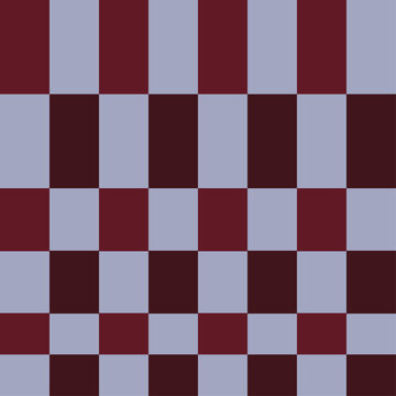 Geometric checkerboard pattern with burgundy and pale blue squares and rectangles in alternating rows. Suitable for fabric, wallpaper, wrapping paper, stationery, packaging, cards, posters and prints