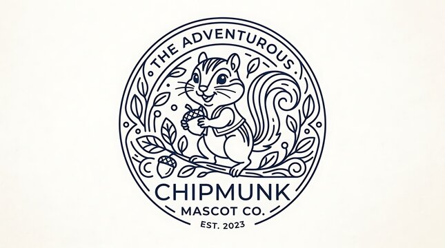 Charming vintage style chipmunk mascot logo design.