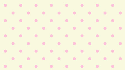 Seamless pink polka dot pattern on soft cream background. Cute pastel repeating background for fabric, textile, wallpaper, wrapping paper, scrapbook and surface design © Julia