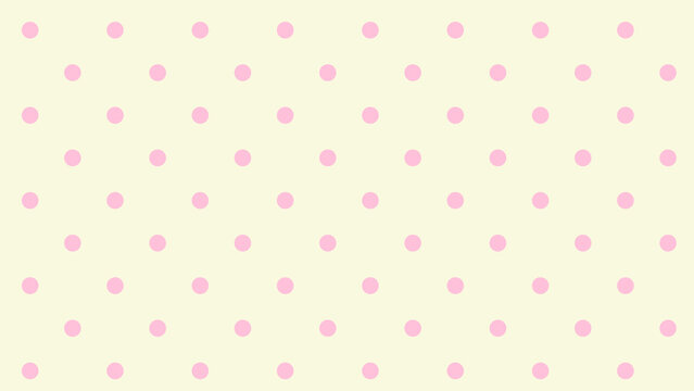 Seamless pink polka dot pattern on soft cream background. Cute pastel repeating background for fabric, textile, wallpaper, wrapping paper, scrapbook and surface design