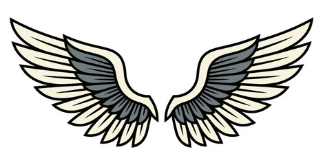 Obraz premium Stylized Bird Wings Vector Illustration