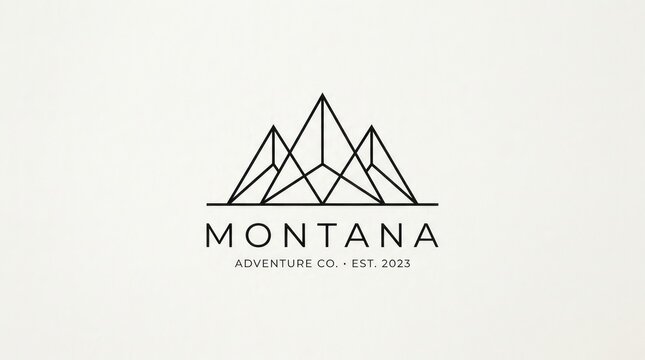 Mountain landscape logo design for montana adventure company established in twenty twenty three.