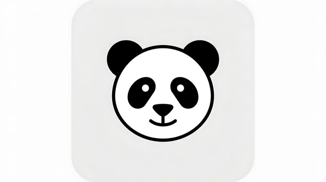 Black and white panda bear face icon.