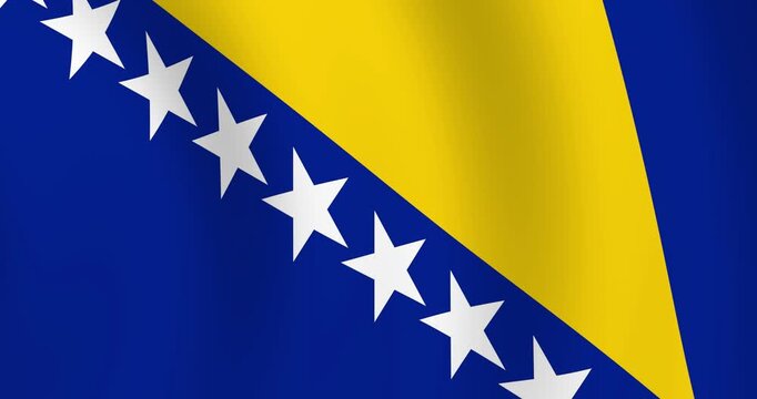 Bosnia and Herzegovina flag in 3D Animation for background use such as virtual sets and led display