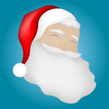 Santa Claus portrait, vector illustration.