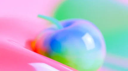 Abstrakter 3D Hintergrund in sanften Pastellfarben mit schimmernden Formen, Blasen und weichen Farbverläufen © shokokoart