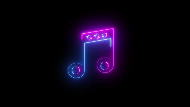 neon sign on a black background, neon light 3d ringtone icon animation on black