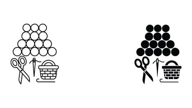 Vector illustration of scissors cutting paper balls in shopping basket comparison