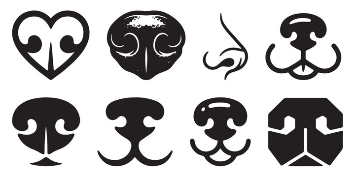 Realistic Dog Nose Icon Representing Canine Face and Pet Features Vector Illustration