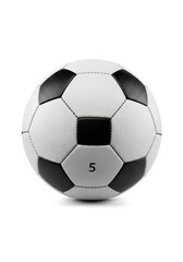 Fototapeta premium Classic Black and White Soccer Ball Size 5 Isolated on White Background for Sports and Fitness Concepts