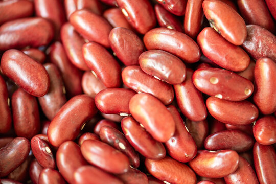 Vibrant red kidney beans abundance