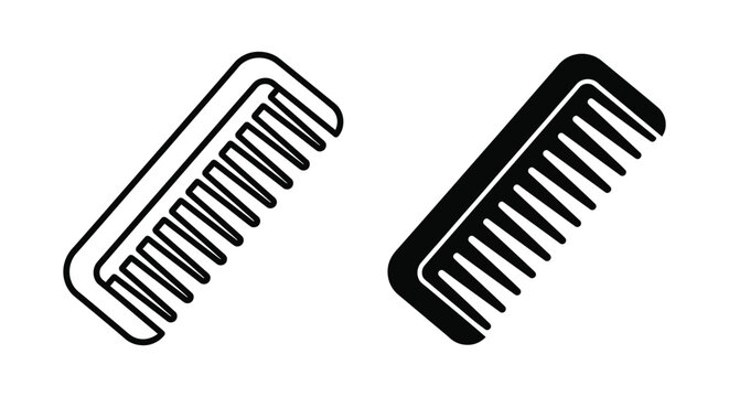 Black and silver combs with teeth side by side