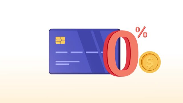 credit card zero percent loan interest emi animation