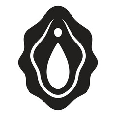 Black and white illustration of an oyster shell with pearls inside icon © Sojol