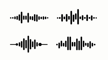 Obraz premium Sound Waveforms Collection: Audio Signal Visualizations for Music, Voice, and Technology
