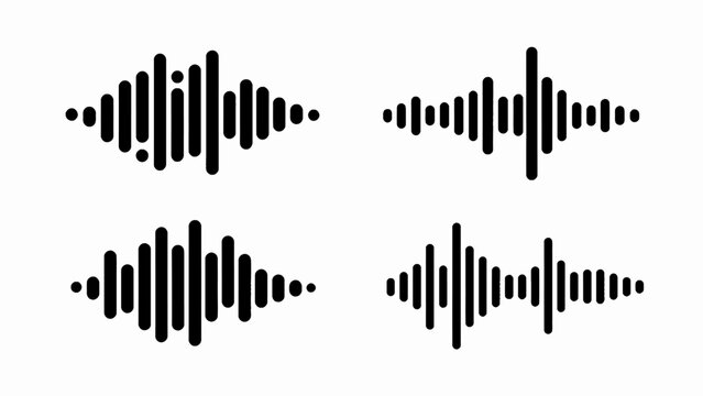 Sound Waveforms Collection: Audio Visualizer Icons, Music Spectrum Patterns