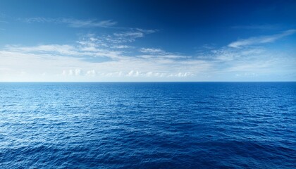 Fototapeta premium open sea calm blue water and sky horizon