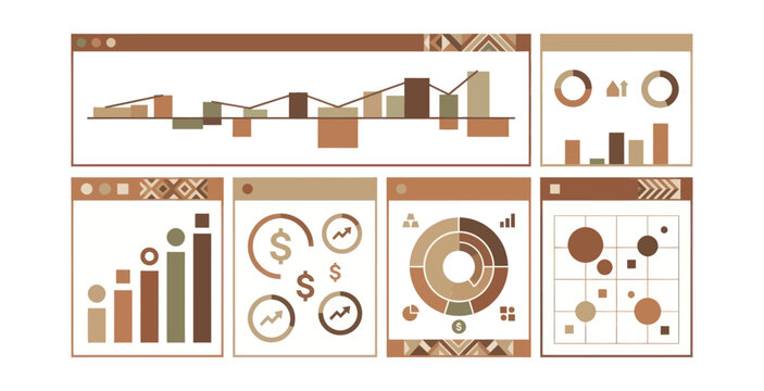 Business Data Charts Infographic Set
