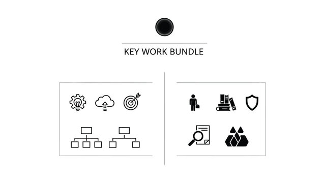 key work bundle vector set with various icons such as cloud and target