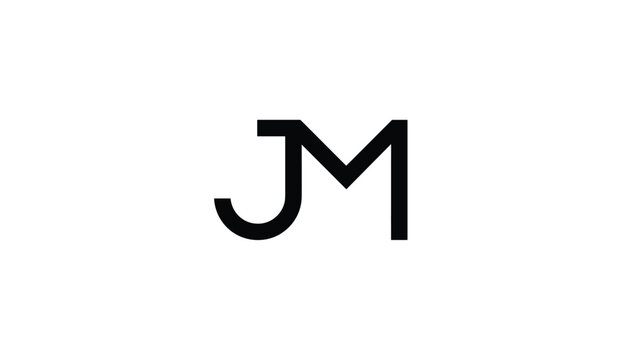 Minimalist monogram featuring the letters JM is designed with clean, bold lines for professional branding and modern identity purposes.