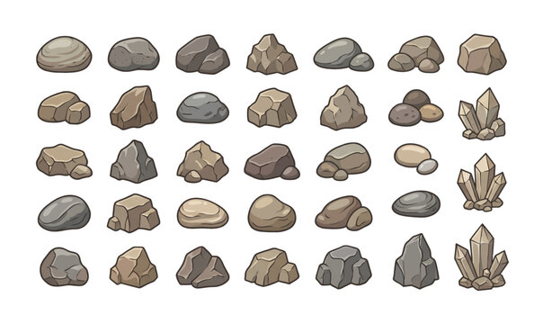 Collection of various rock formations.