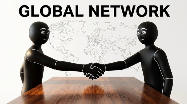 Virtual Business Partnership and Global Cooperation Concept