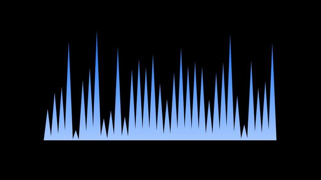 Blue, audio, waveform, animation, digital, sound, frequency, peaks, on, Alpha channel, music, equalizer, motion, graphic, professional, podcast, visualization, voice, recording, indicator, high, q