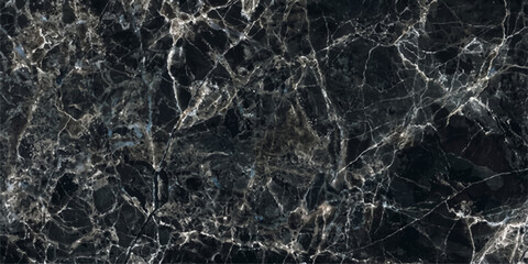 A striking black marble texture with intricate white veining creates a sophisticated and luxurious background, perfect for elegant design projects. © ZINGGALALA HOHO