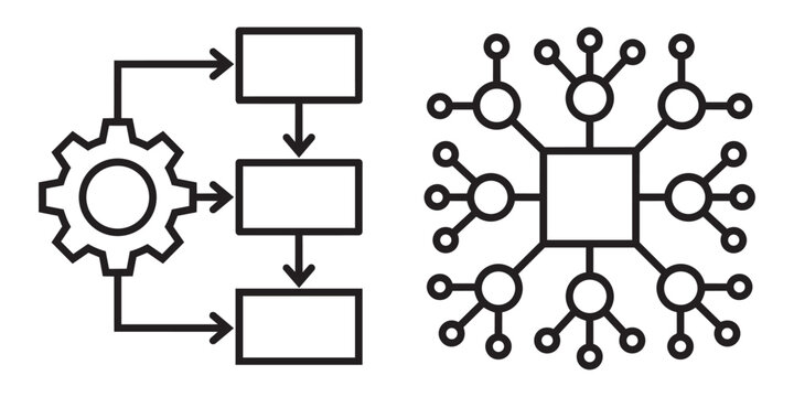  Automation Workflow Process Icon Set Vector Design