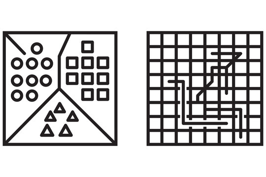 Machine Learning Data Classification Icon Set Vector