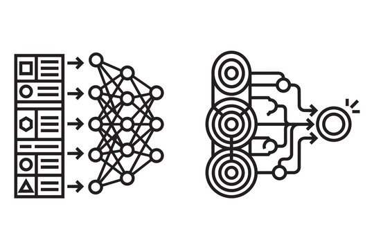 Prompt Engineering Workflow Icon Set Vector Design