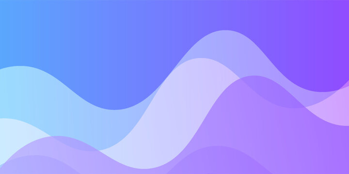 Banner blue abstract background, blue and purple colorful wavy shapes effect stye, memphis