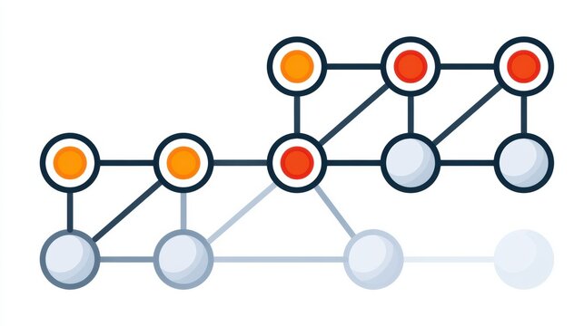 Nodes show increasing load levels with indicators signaling overload spreading through a network, impacting neighboring nodes and connections.