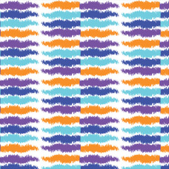 Obraz premium Colorful wavy brushstroke seamless pattern background-A seamless abstract pattern featuring horizontal wavy brushstroke lines in vibrant shades of orange, blue, cyan, and purple. The design has a dyna