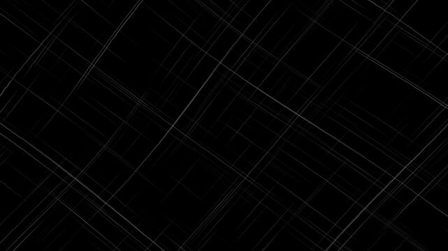 animated white charcoal sketch scribbles minimalist on black background. 4K Video