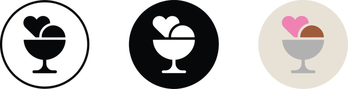 Ice cream, sundae icons, frozen dessert designs for bakery menus, confectionery branding, food packaging, and summer promotions.
