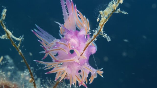 nudibranch underwater flabellina  nudi close up ocean scenery on hydra 
