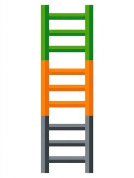 Concept shows a vertical ladder with three rungs in colors representing different states of the autonomic nervous system for educational use