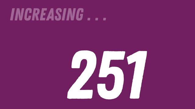 Increasing numbers,  Numbers from 1 to 1600. Count of numbers
