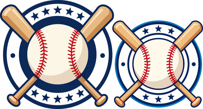 Baseball, sports, icon set, vector graphics, baseball bats, balls, athletic logos