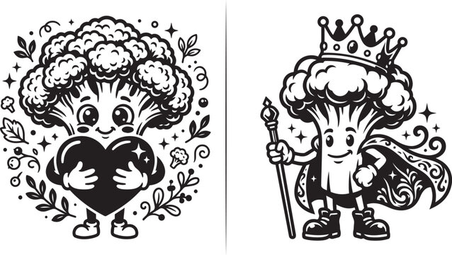 Funny vegetable mascot characters vector graphic vector.