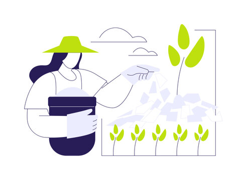 Organic mulching isolated cartoon vector illustrations.